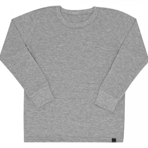Camiseta malha manga longa cinza (GG)